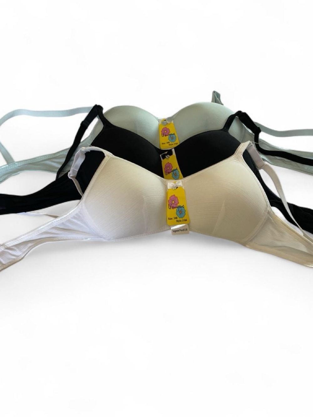 UNIQUE Smooth Everyday Bra Trio in White, Black, Cream
